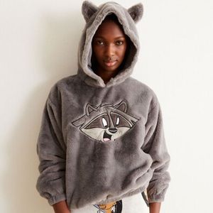 Undiz X Disney Pocahontas Meeko Fur Hoodie with ears L